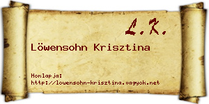Löwensohn Krisztina névjegykártya